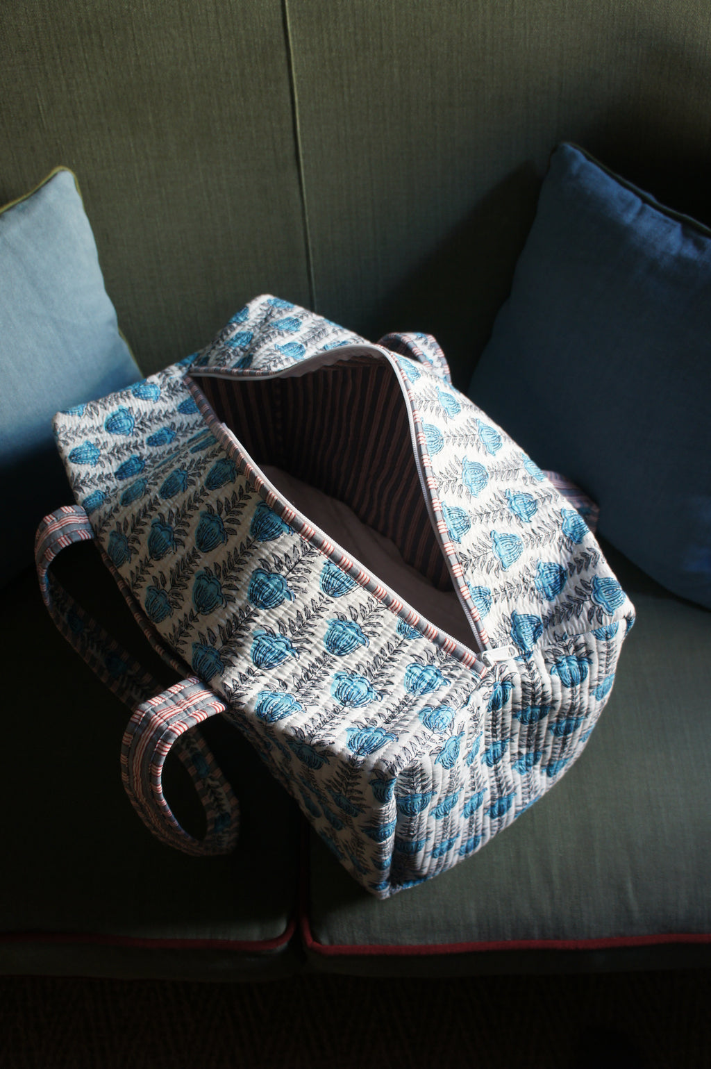 Week-end bag - Azul flowers