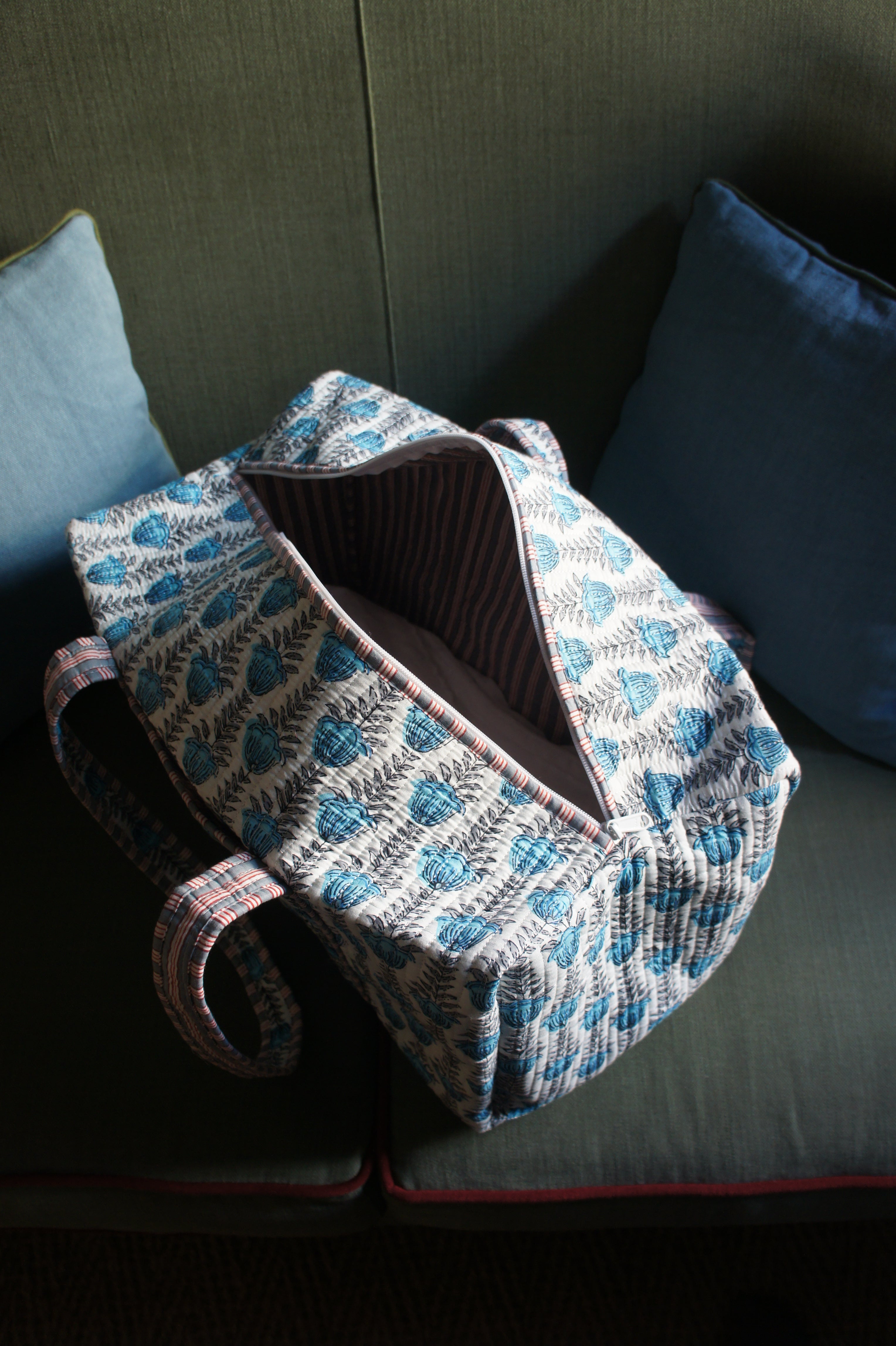 Week-end bag - Azul flowers