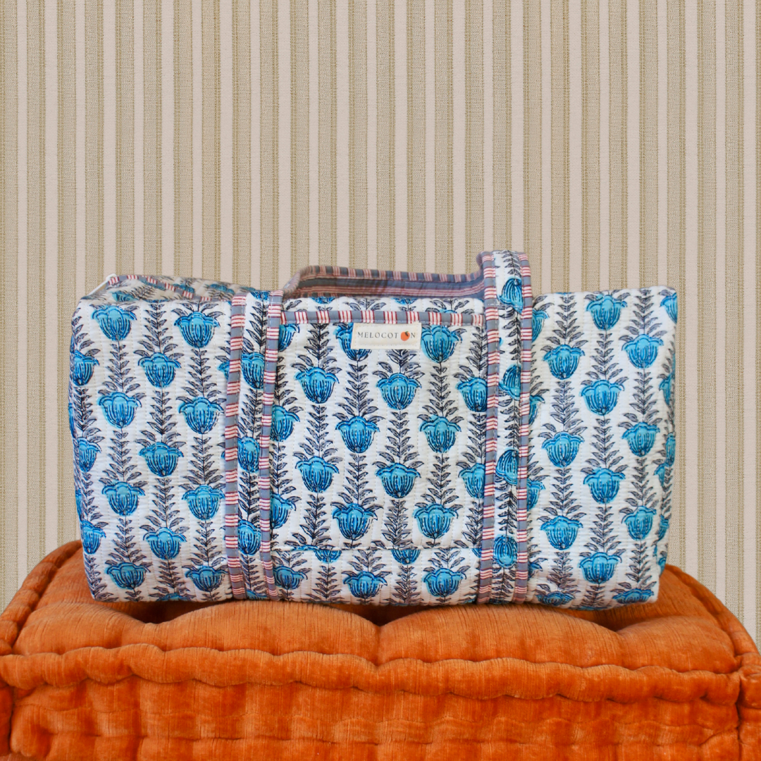 Week-end bag - Azul flowers