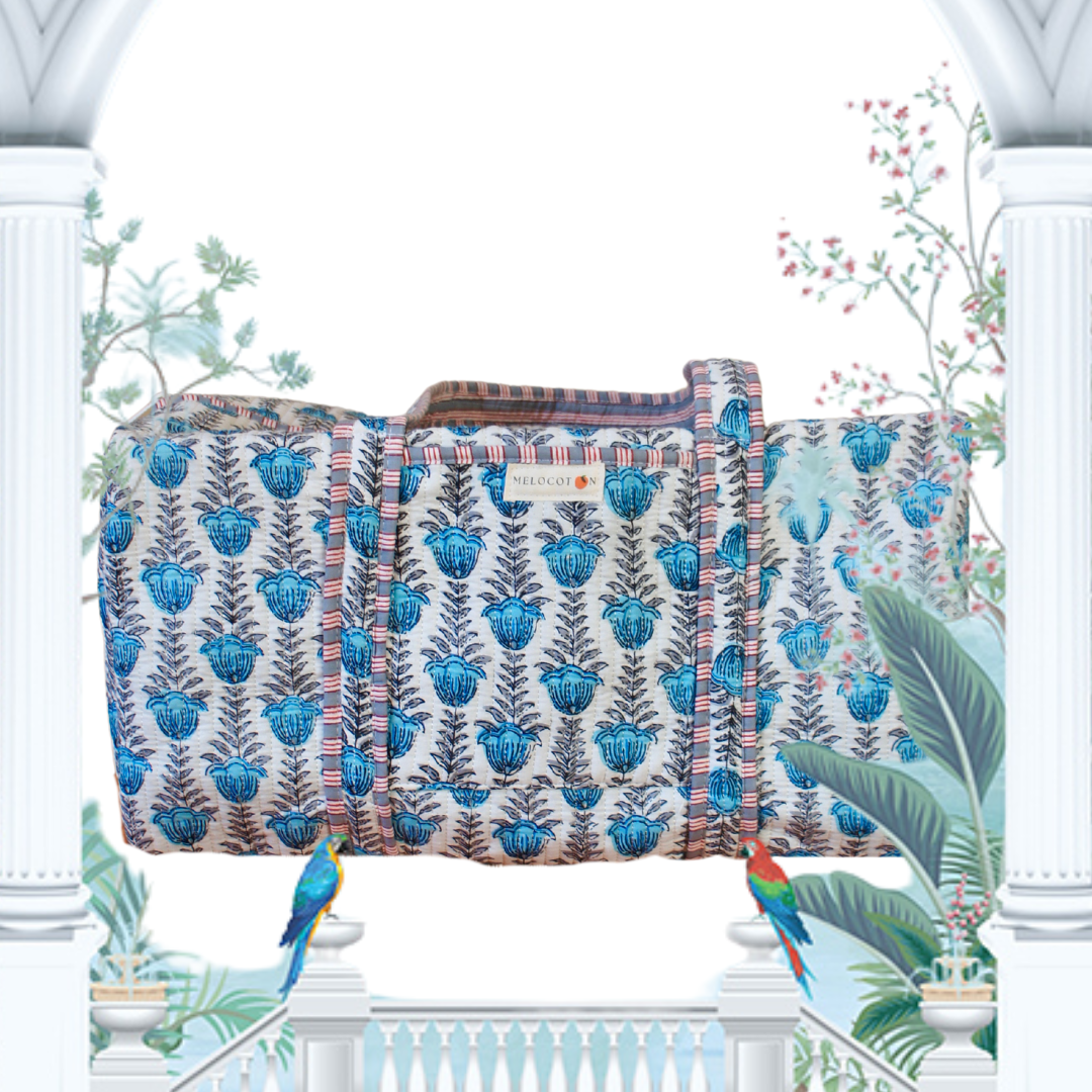 Week-end bag - Azul flowers