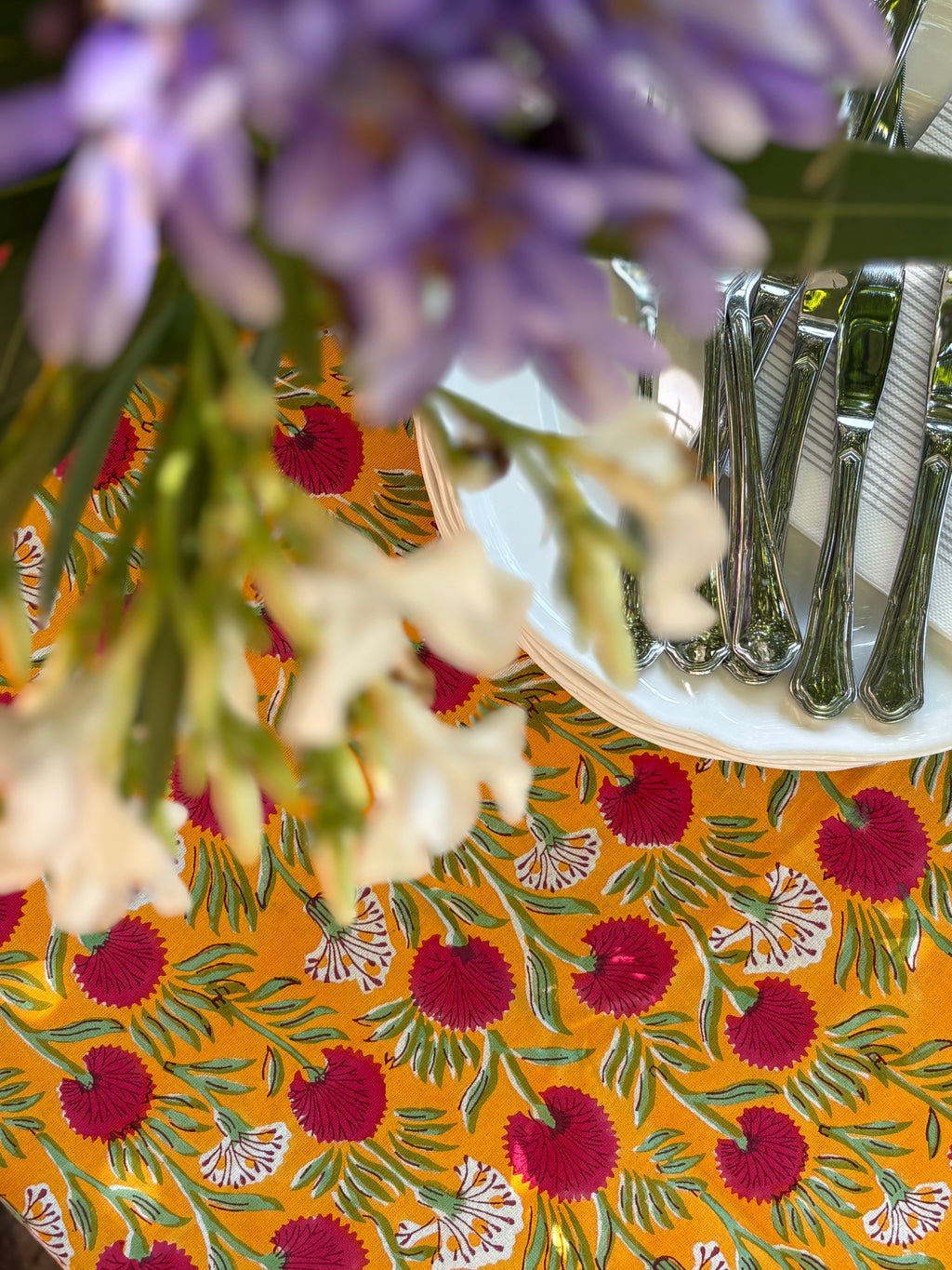 Tablecloth Orange Leaf