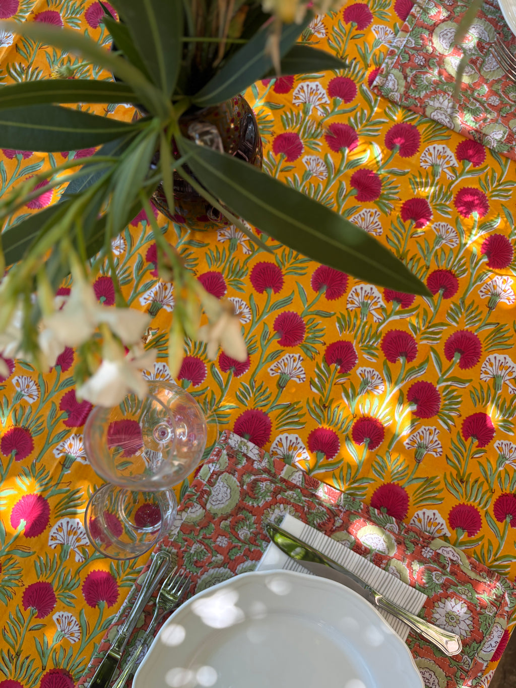 Tablecloth Orange Leaf