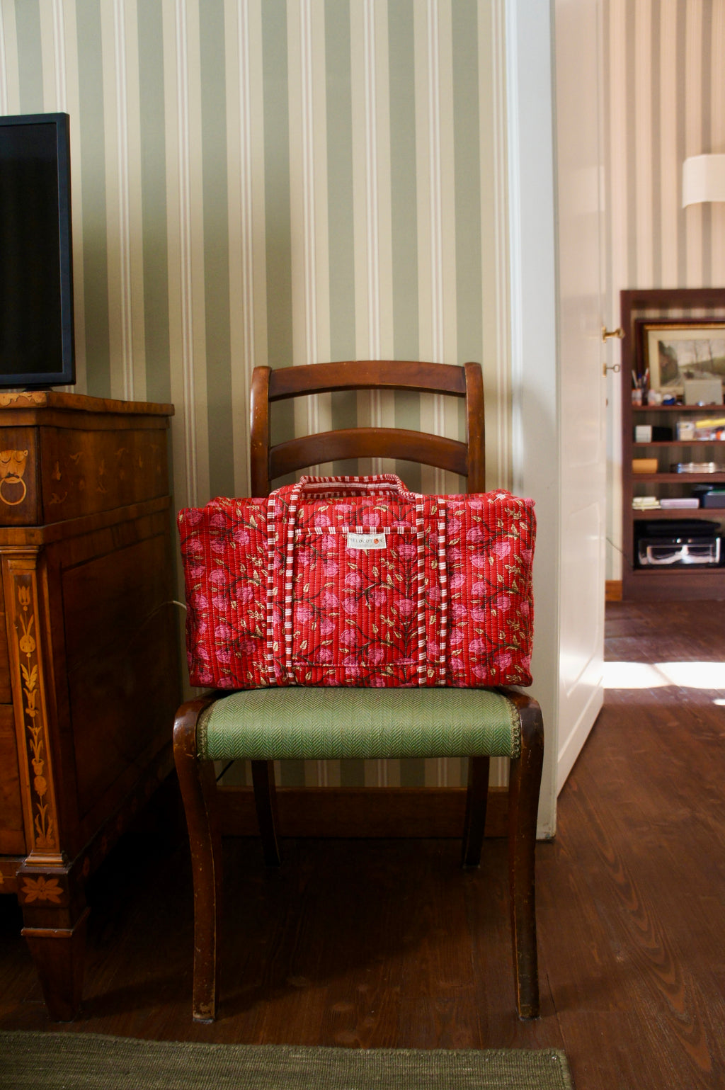 Week-end bag - Red flowers