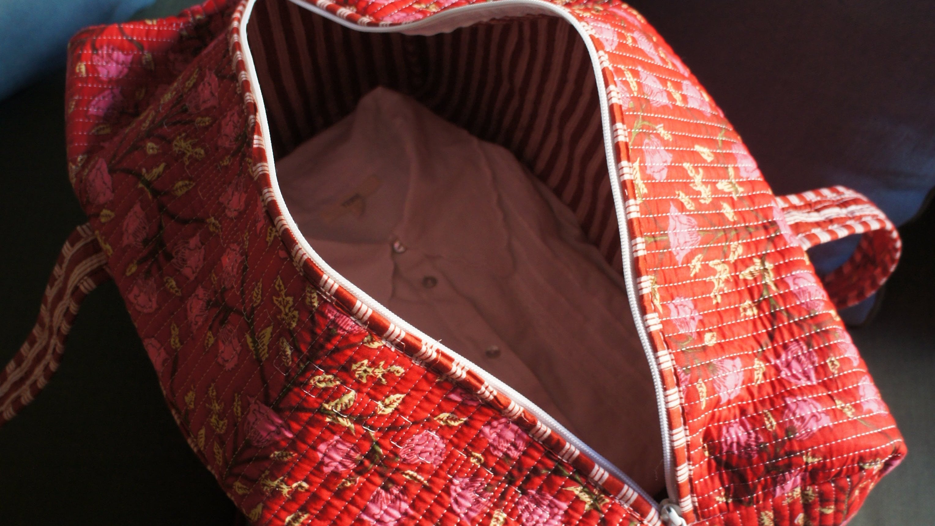 Week-end bag - Red flowers